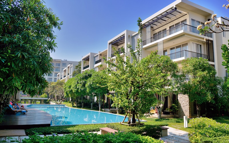 Ajman corniche waterfront with towers and beach